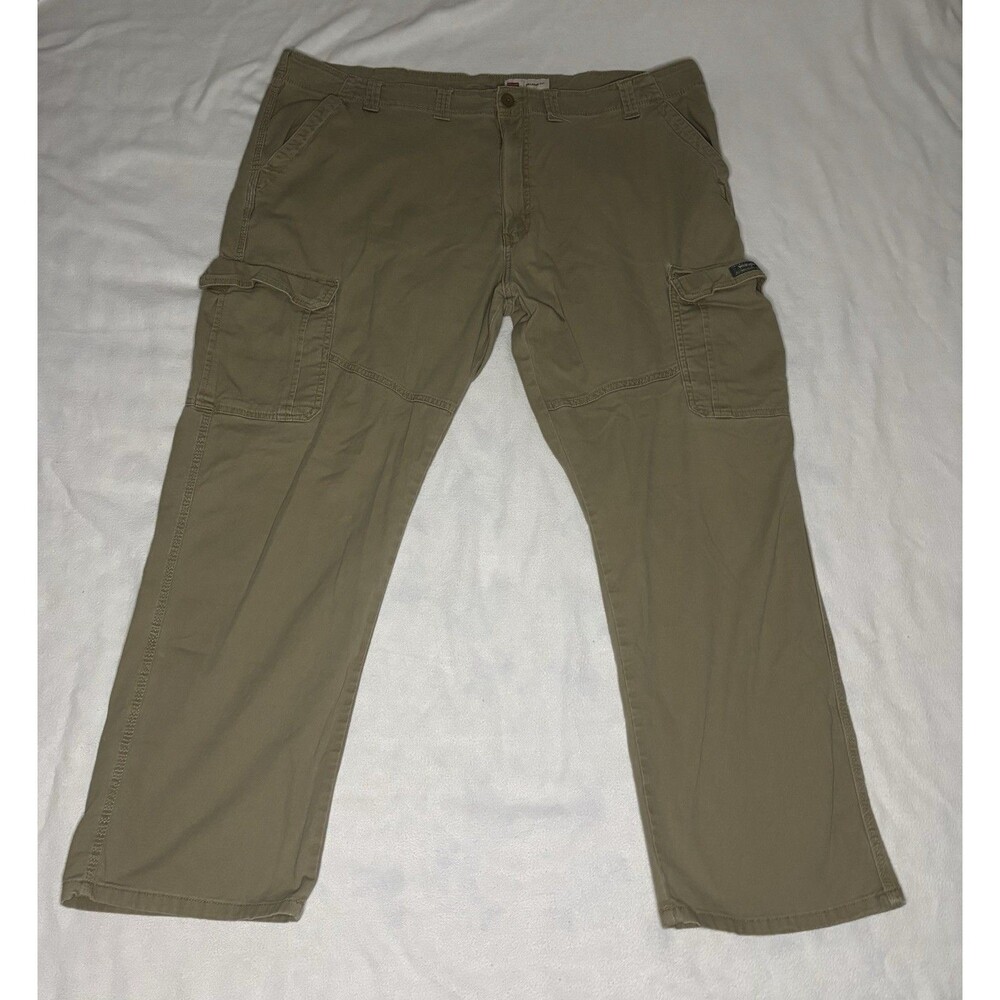 Wrangler Cargo Pants Mens 44x30‎ Tan Excellent Relaxed Fit Stretch Twill Utility